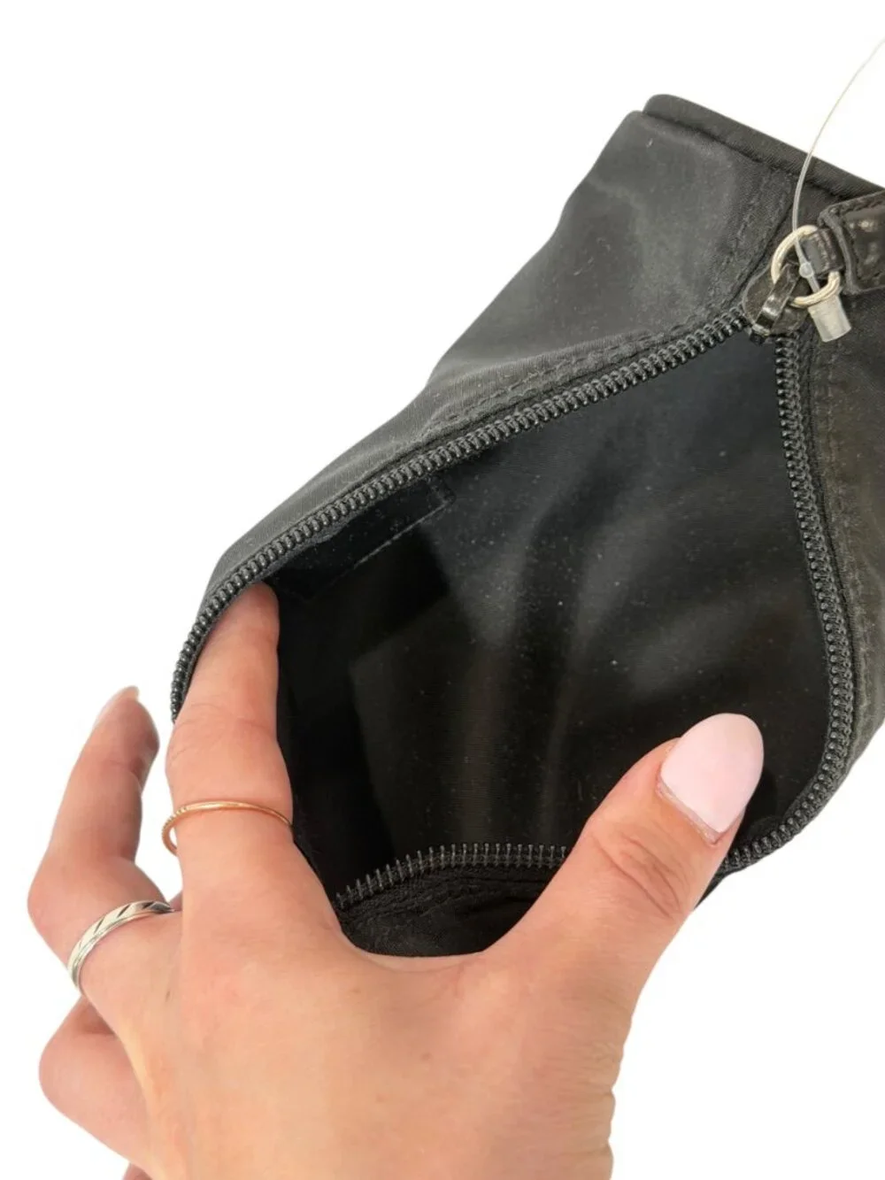 NWT Prada VINTAGE Black Nylon Vela Cylinder Cosmetic Pouch